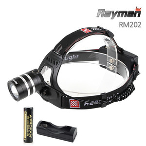 레이맨 RM202 헤드랜턴+18650충전기본세트 T6 LED